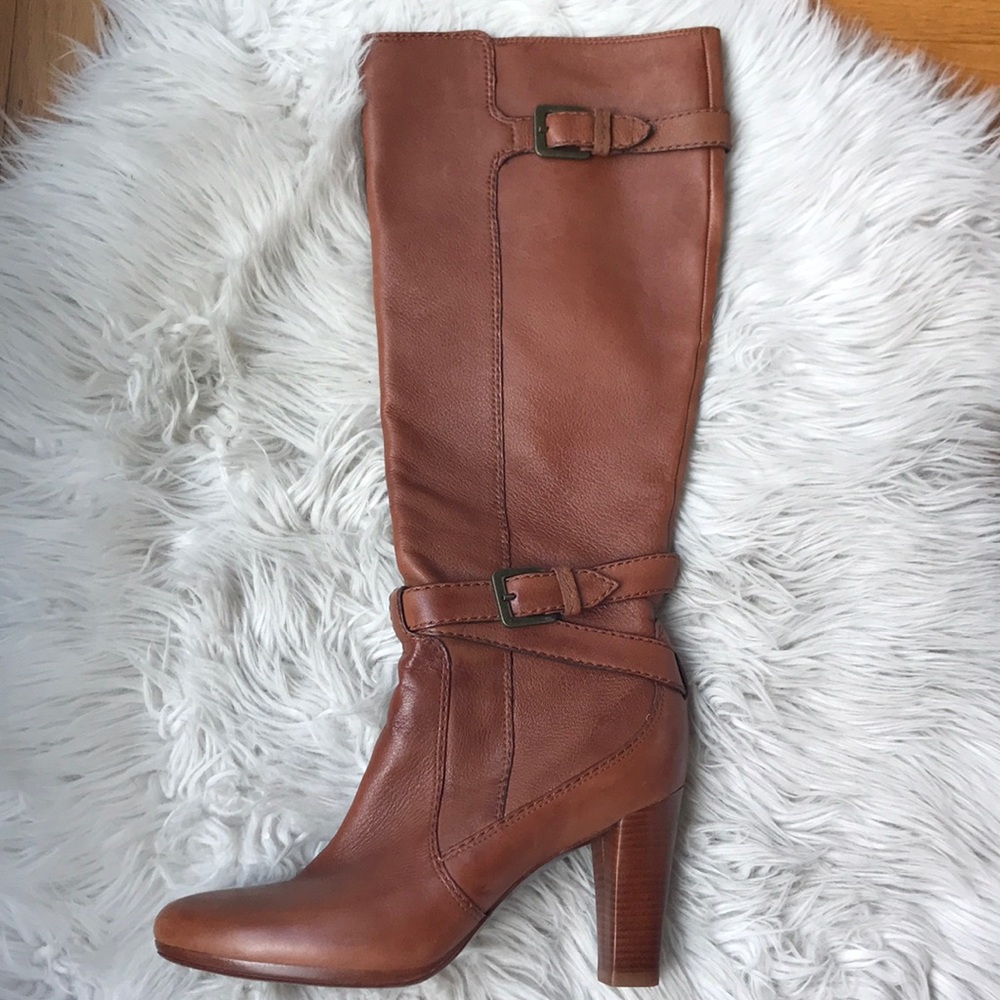 Cole Haan Nike Air High Heel Boots Leather Brown - Picture 6 of 16